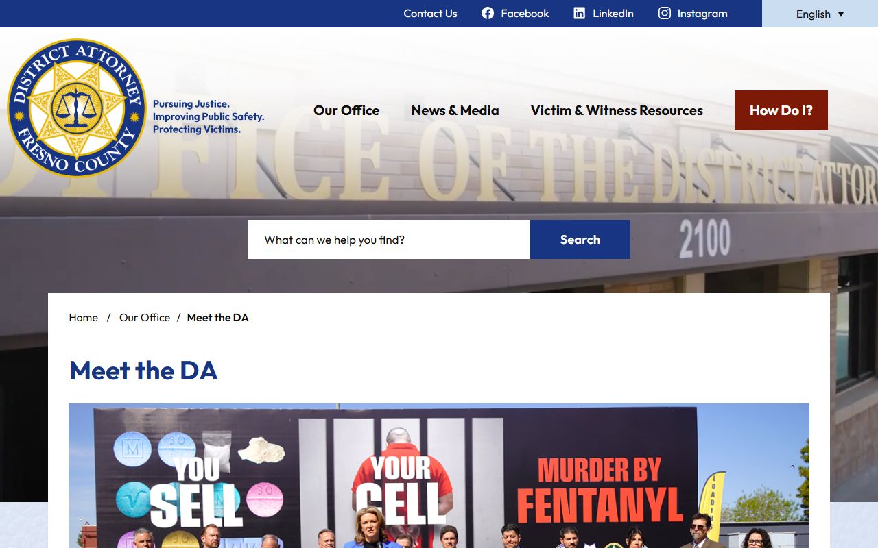 Fresno County District Attorney Lisa Smittcamp office page